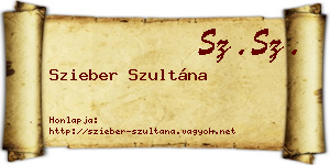 Szieber Szultána névjegykártya
